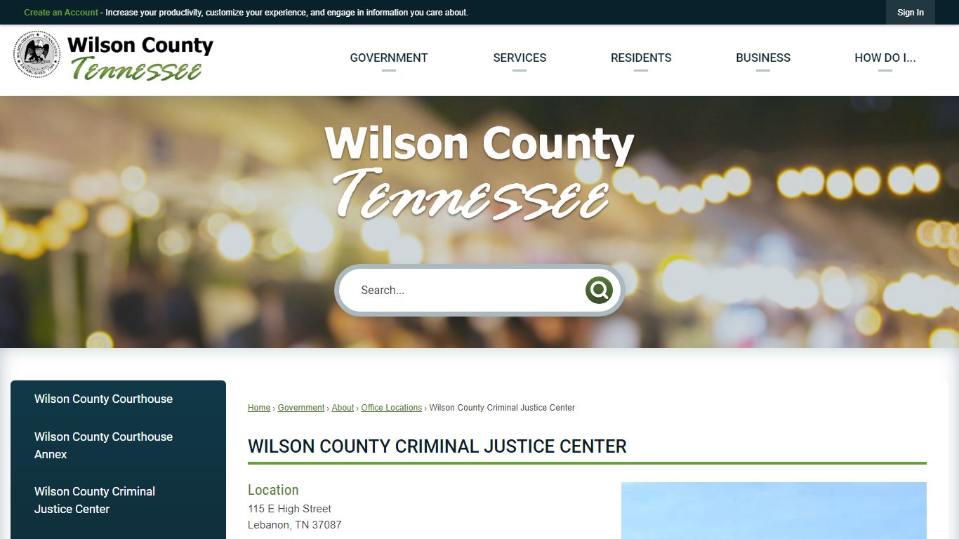 Wilson County Criminal Justice Center | Wilson County, TN